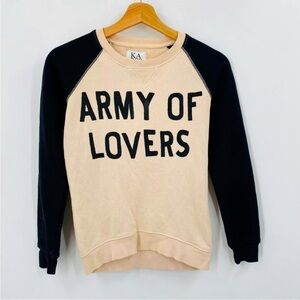 Zoe Karssen tan color block pink black Army of Lovers sweatshirt | size XS